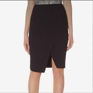 NWT The Limited × Scandal Black High Waist Wrap Hem Pencil Skirt Career Chic 4